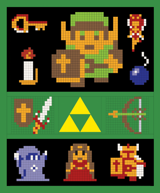 Sketch of The Zelda Quilt-Along